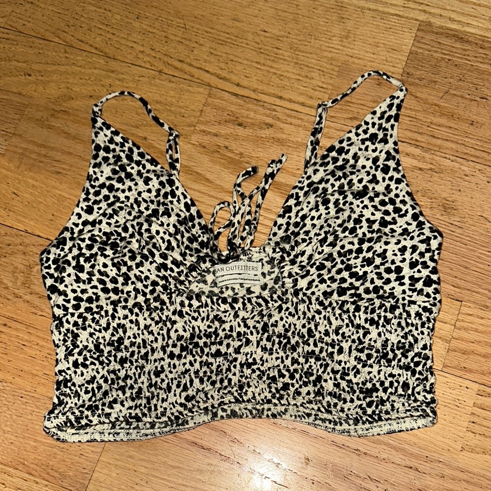 Urban Outfitters Black and White Leopard Print Women's Top